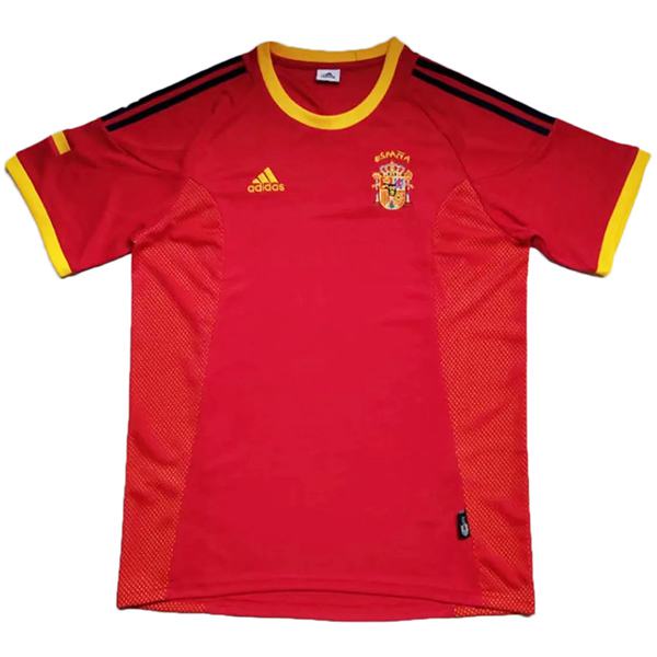 Spain home retro soccer jersey maillot match men's 1st sportwear football shirt 2002